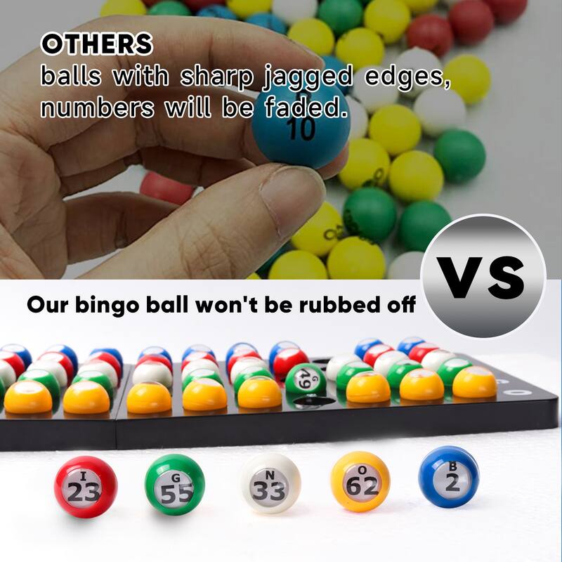 GSE™ Bingo Game Master Board & 7/8" Multi-Color Plastic Bingo Balls Set for Bingo Cage Game