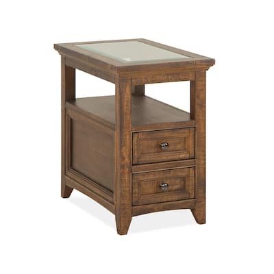 Magnussen Home Bay Creek Toasted Nutmeg Chairside End Table - 15''W x 24''D x 24''H