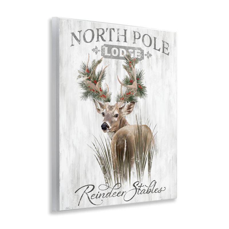 Stupell Festive Winter Reindeer Lodge Wall Plaque Art Design By Cat Thurman Designs
