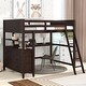 preview thumbnail 3 of 53, Full size Loft Bed with Drawers, Built-in Desk and Shelves, Espresso