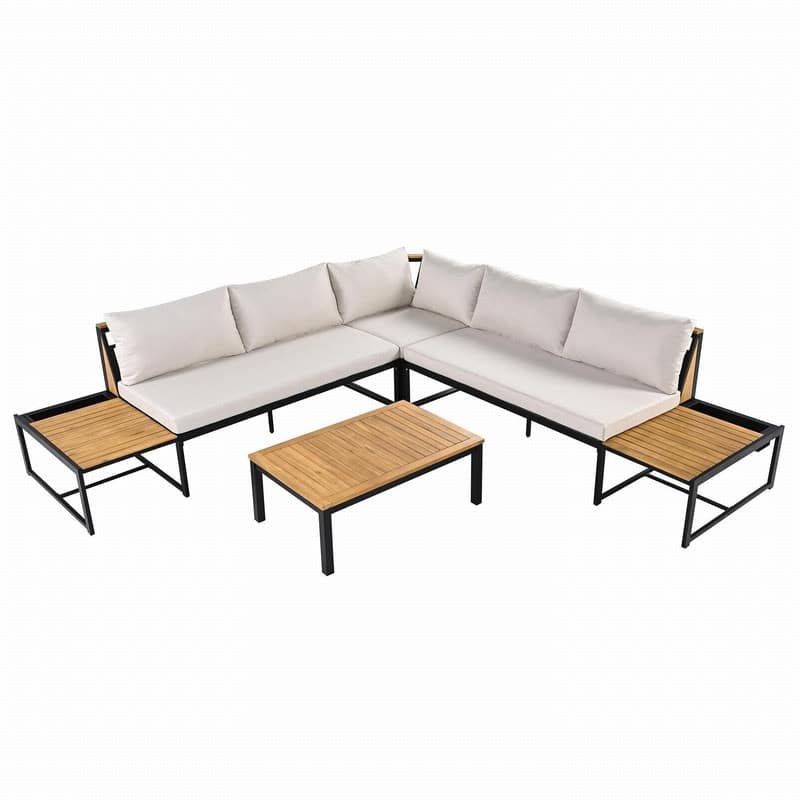 4-Piece Patio Furniture Set, Outdoor Sofa with Waterproof Cushions for Stylish Garden Relaxation