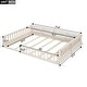 preview thumbnail 9 of 22, Full Size Montessori Floor Bed with Guardrail & Comfortable Pillow, Upholstered Platform Bed Toddler Bed without Slats for Kids
