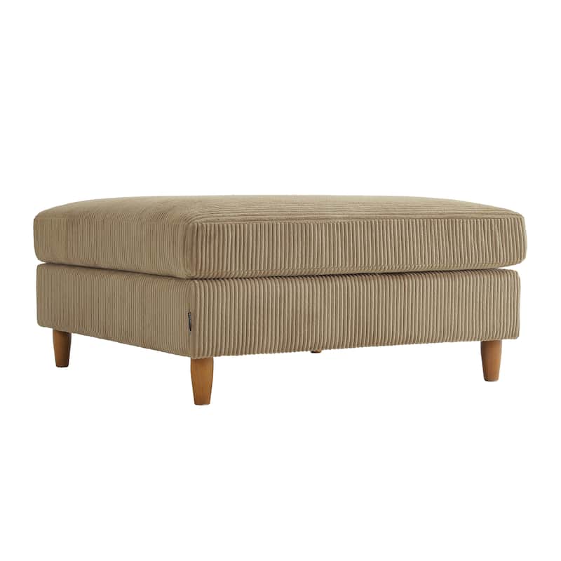 40" W Oversized Corduroy Upholstered Ottoman