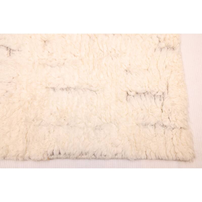 ECARPETGALLERY Hand-knotted Tangier Cream Wool Rug - 4'11 x 8'0