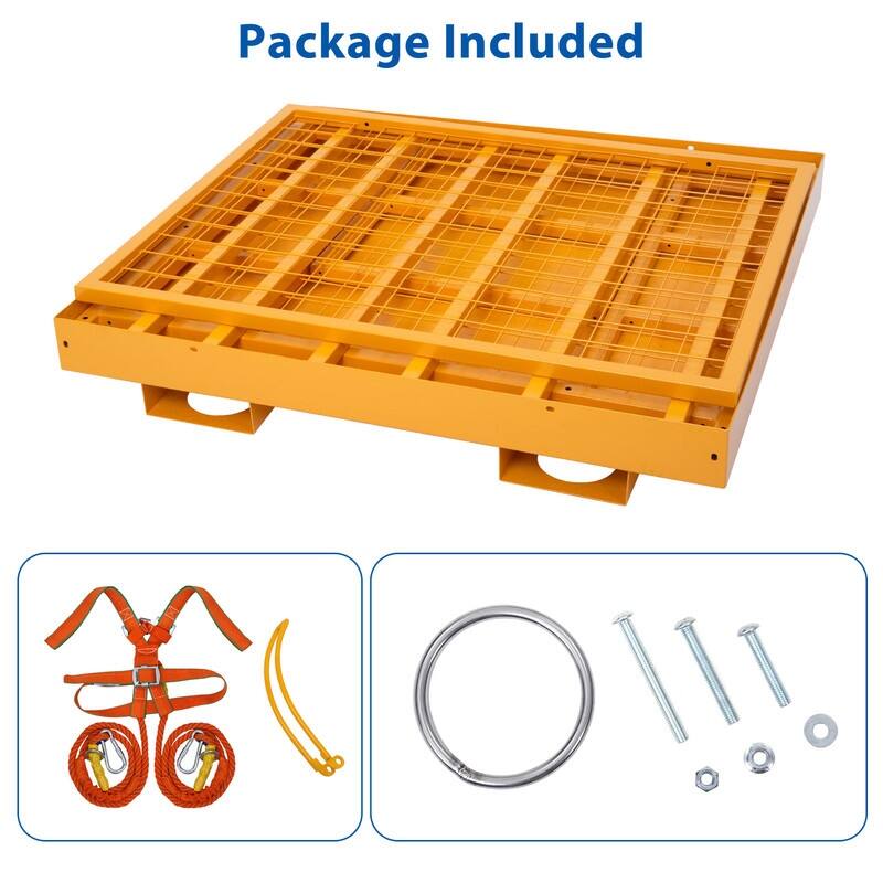 Heavy Duty Steel 43x45in Forklift Basket Man Platform with with Safety Harness & Lock