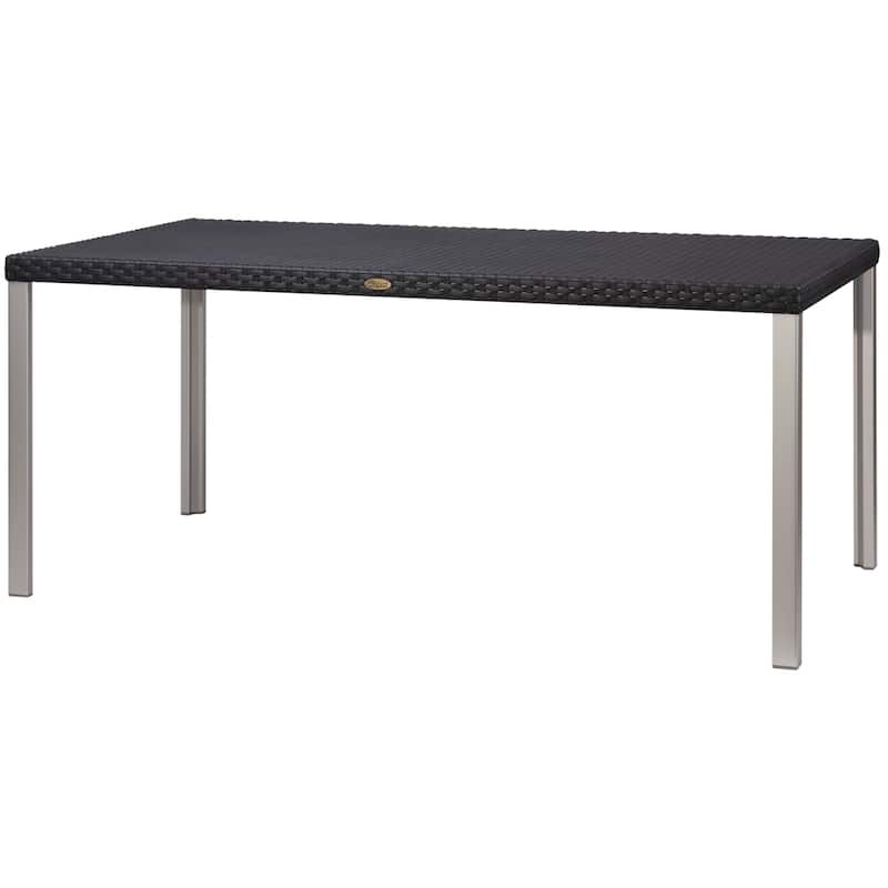 Oslo Resin All-Weather Family Dining Table with Aluminum Legs