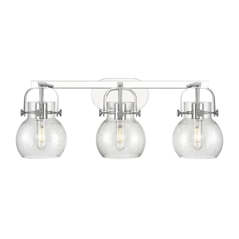 Innovations Lighting 423-3W-10-27 Pilaster II Sphere Vanity Pilaster - Polished Chrome / Seedy