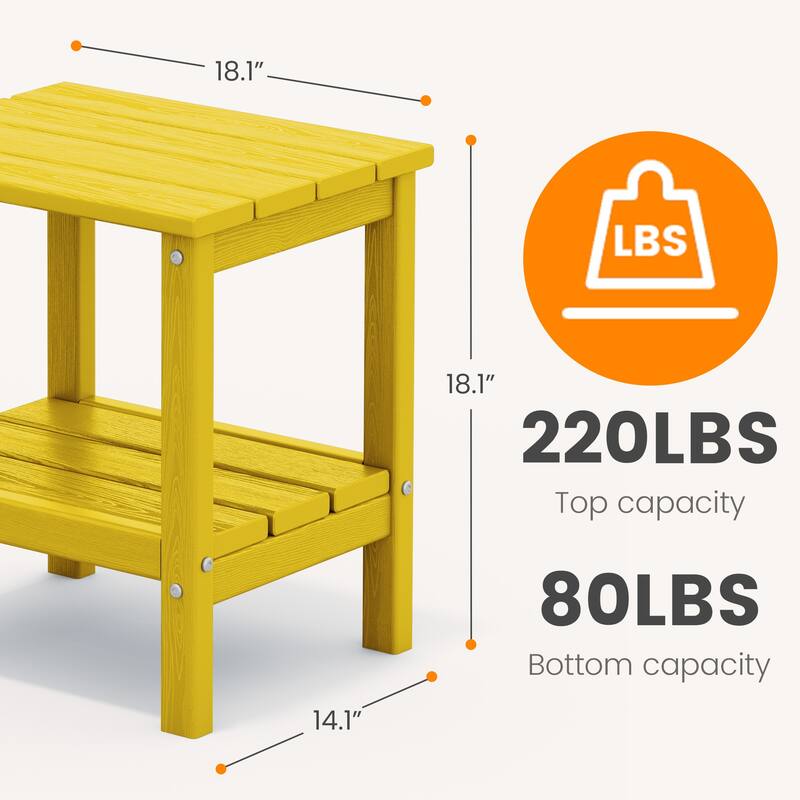 Outdoor HDPE Classic Double-Layer Adirondack Side Table