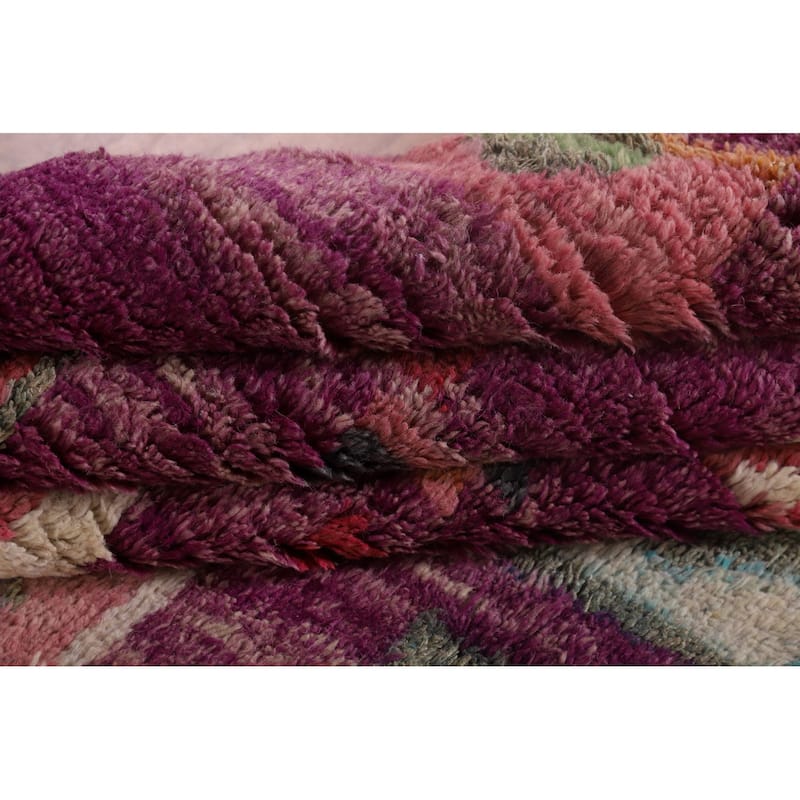 Purple Tribal Moroccan Oriental Large Area Rug Handmade Wool Carpet - 9'3" x 14'6"