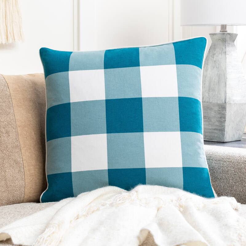 Artistic Weavers Busbee Buffalo Check 20-inch Throw Pillow - Cover Only - Aqua