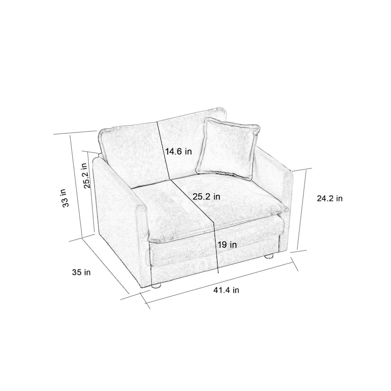 Cloud Chenille Upholstered Modular Sectional Sofa with DIY Combination Design