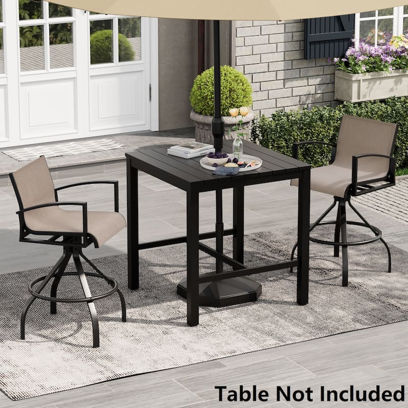 Pellebant 2/4-Piece Patio Swivel Aluminum Bar Stools Sunbrella Textilene