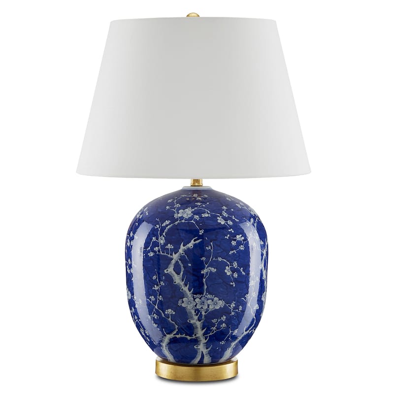 Currey & Company Sakura Blue Table Lamp - 31"h x 20"dia