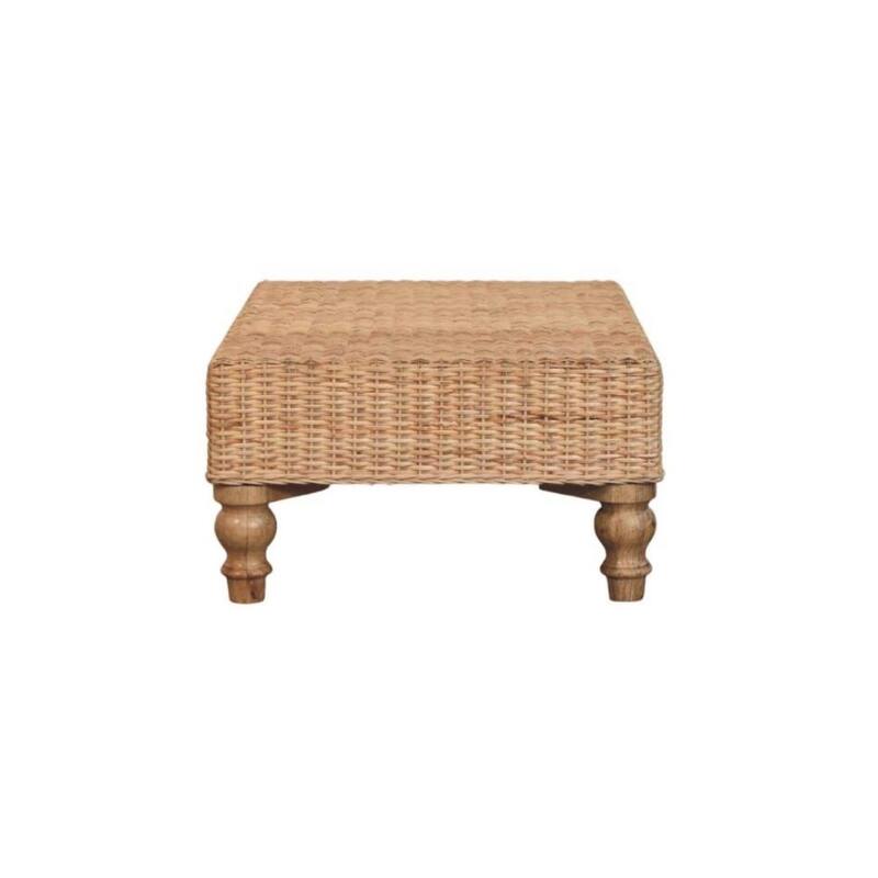 Artisan Furniture Solid Wood Regency Woven Coffee Table, Beige