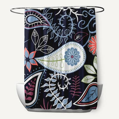 71 x 74 Paisley Floral Print Shower Curtain