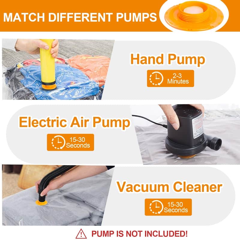 AGPtEK 10 Pcs Vacuum Storage Bags for Clothes, Blankets, Comforters