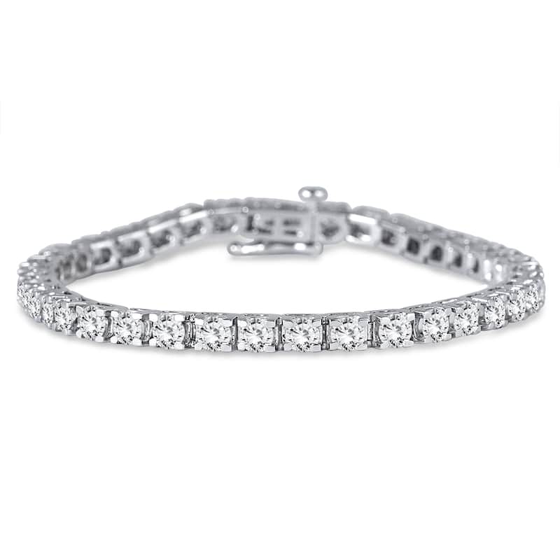 Marquee Certified 7 Carat TW Diamond Tennis Bracelet in 14K White Gold
