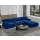 preview thumbnail 20 of 37, Modern Velvet Upholstered Large Modular Sectional Sofa Blue