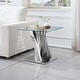 preview thumbnail 12 of 20, Tempered Glass Top End Table with Gold Mirror Finish Stainless Steel Base Silver