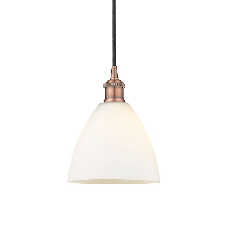 Innovations Lighting 616-1P-10-8 Edison Pendant Edison 8" Wide Mini - Antique Copper / Matte White