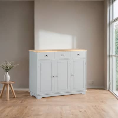 Sideboard Buffet Cabinet with Drawers and Adjustable Shelves