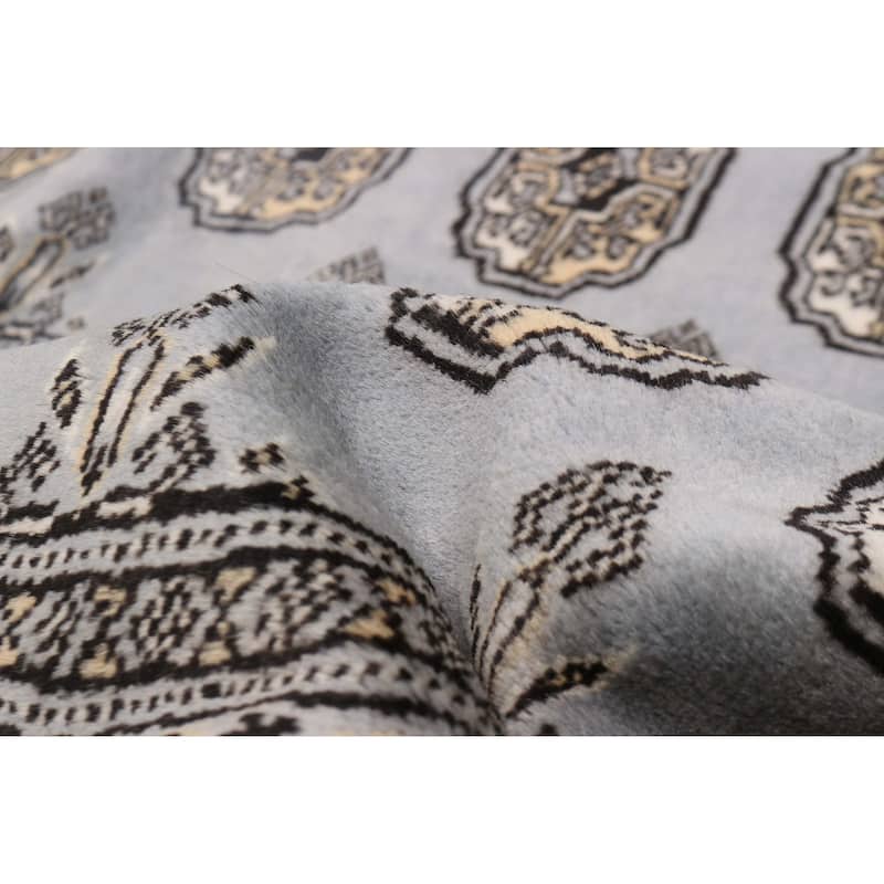 Finest Peshawar Bokhara Denim Blue Rug 6'0" x 9'4" - 6'0 x 9'4