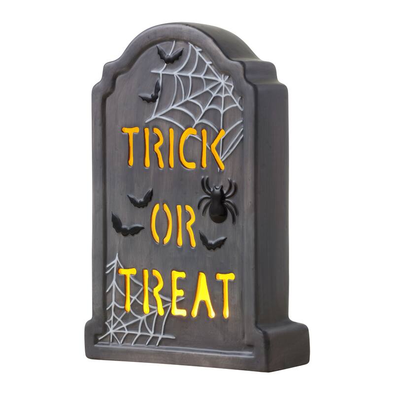 Mr. Halloween 10" Ceramic LED Tombstone -Trick or Treat