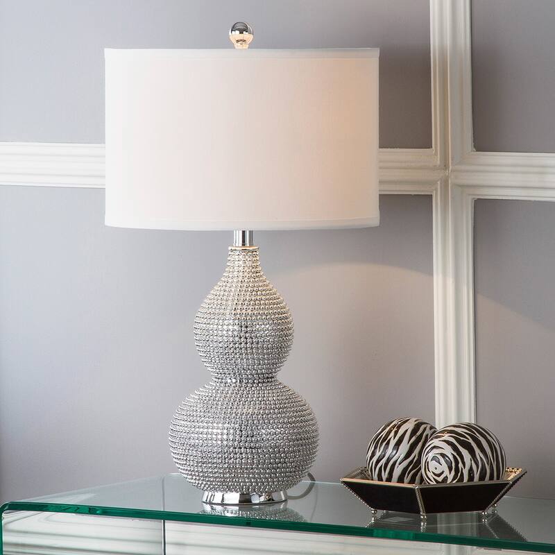 SAFAVIEH Lighting Karri 24 Inch Silver Beaded Table Lamp (Set of 2) - 14Wx14Dx25H