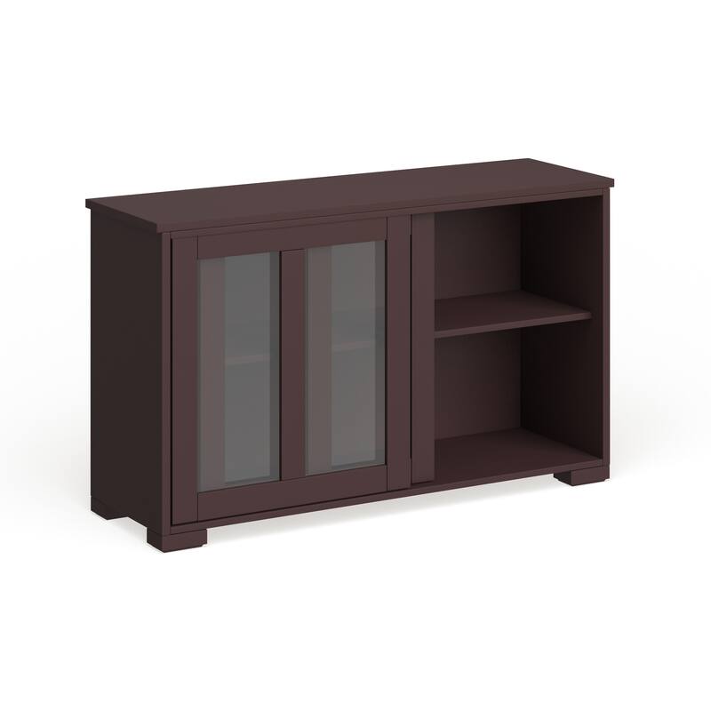 Porch & Den Jefferson Sliding Glass Door Stackable China Cabinet - Espresso