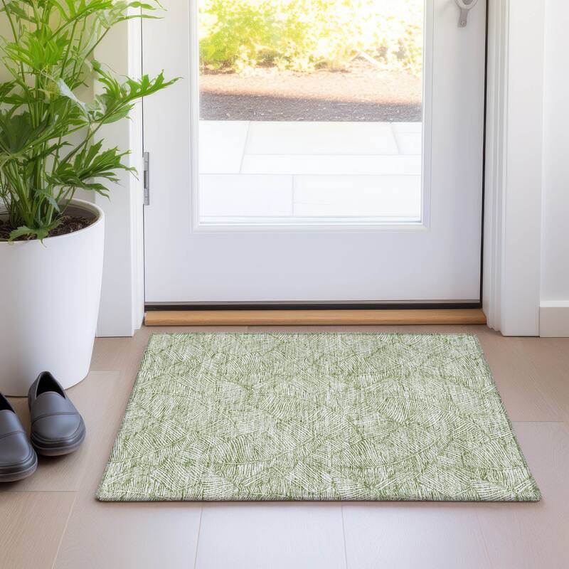 Premium Washable Super Soft Palm Beach Mayfield Rug - Green - 1'8" x 2'6"