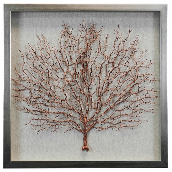 slide 2 of 4, HUJI Copper Tree Shadow Box Wall Decor