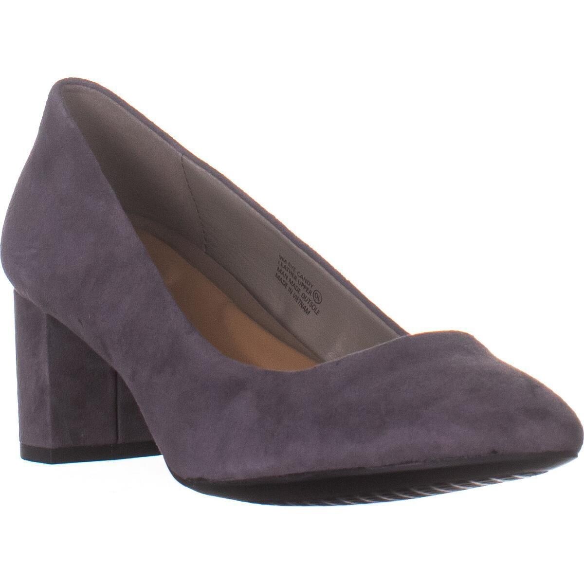 grey pumps block heel
