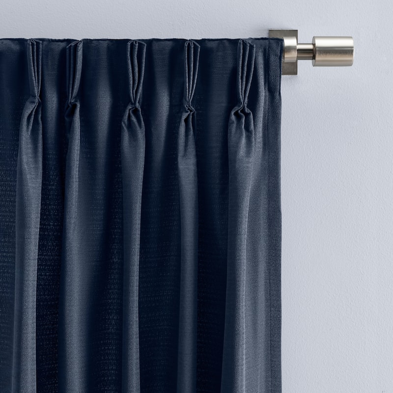 Grasscloth Premium Sheen Pinch Pleat W Back Tab Curtain Pair