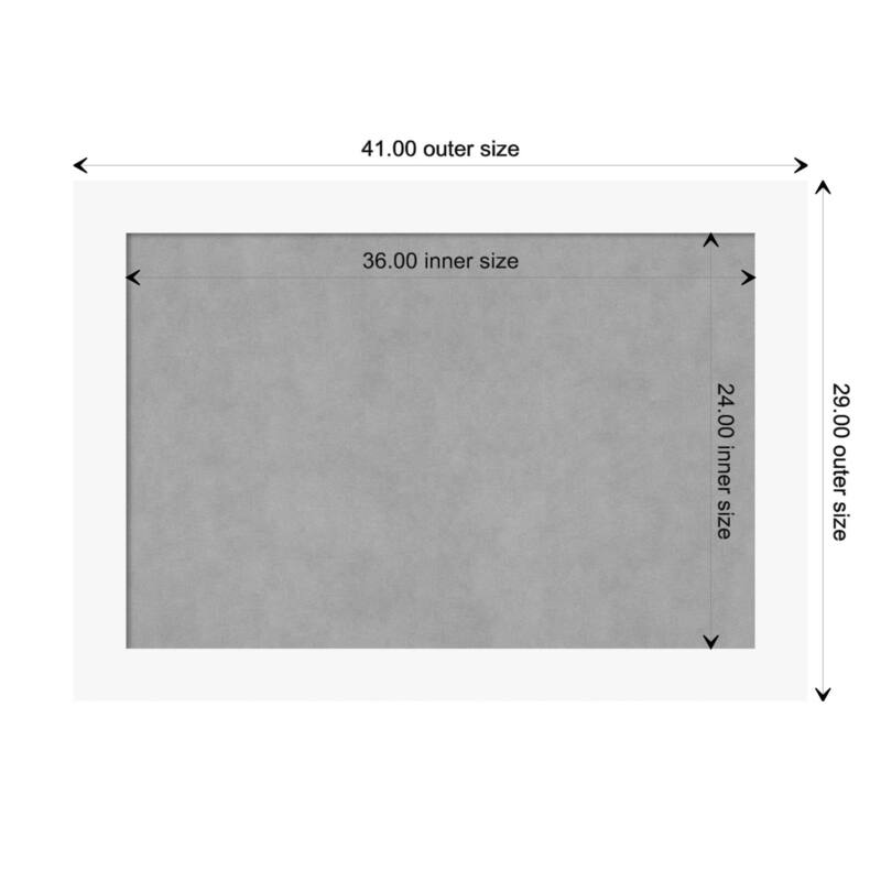 Amanti Art Basic White Framed Magnetic Board - Board Size 36x24
