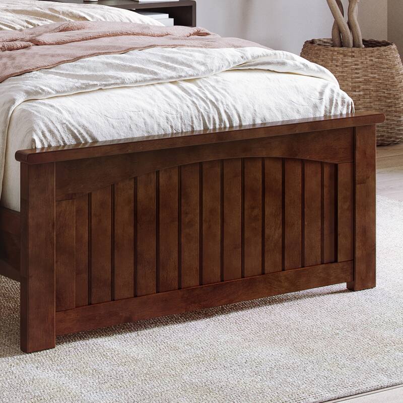 Naples Solid Wood Low Profile Platform Bed with Matching Footboard