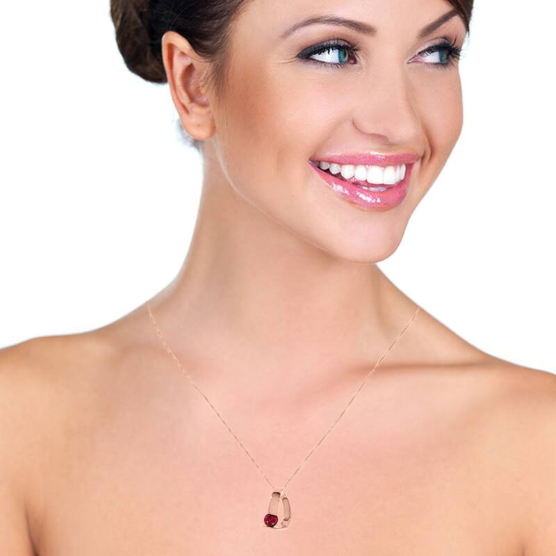 1.50 Carat 14K Solid Gold Modern Elegant Necklace w/ Natural Ruby