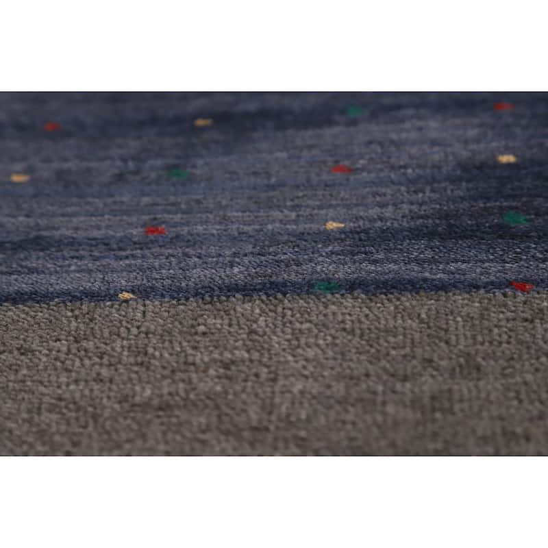 Hand Knotted Oriental 100% Wool Carpet Tribal Tribal Greys & Charcoal Gabbeh Area Rug - 8' 1'' X 5' 5''