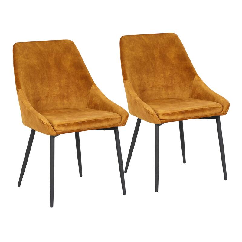 Silver Orchid Alba Upholstered Dining Chair with Black Metal Finish - Set of 2