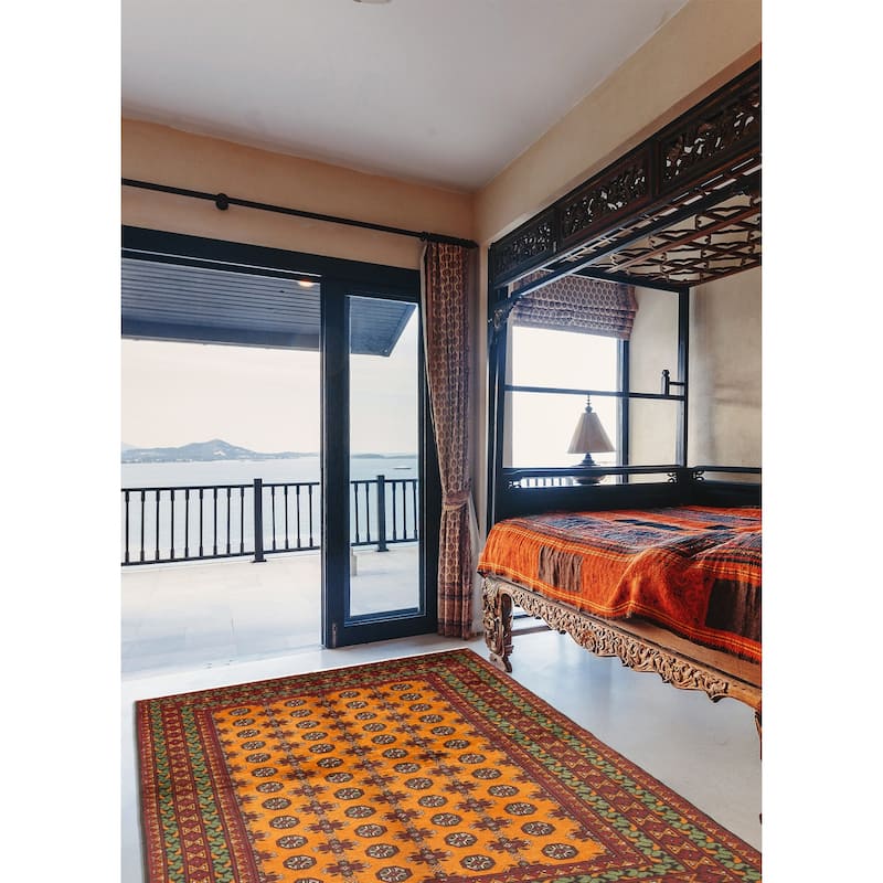 ECARPETGALLERY Hand-knotted Uzbek Kargahi Copper Wool Rug - 5'3 x 8'1