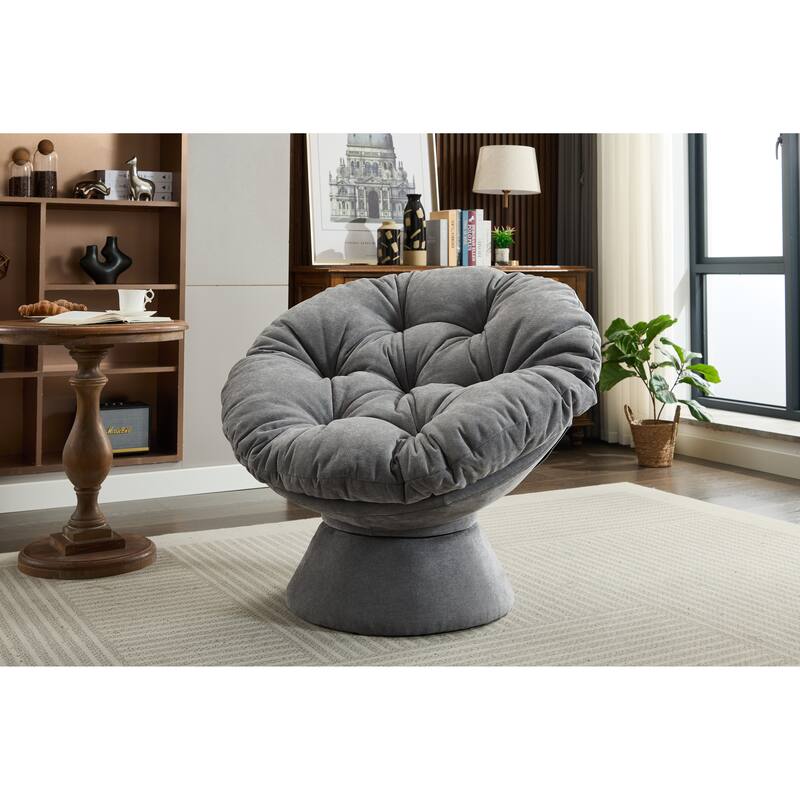 Oversized Swivel Accent Chair, 360-Degree Swivel Barrel Chair, Papasan Chair for Living Room and Bedroom Comfort