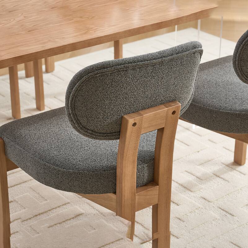 Wooden Dining Chairs Set of 2, Modern Fabric Upholstered Dining Room Chair Kitchen Chairs, Dinner Chair for Kitchen Dining Room