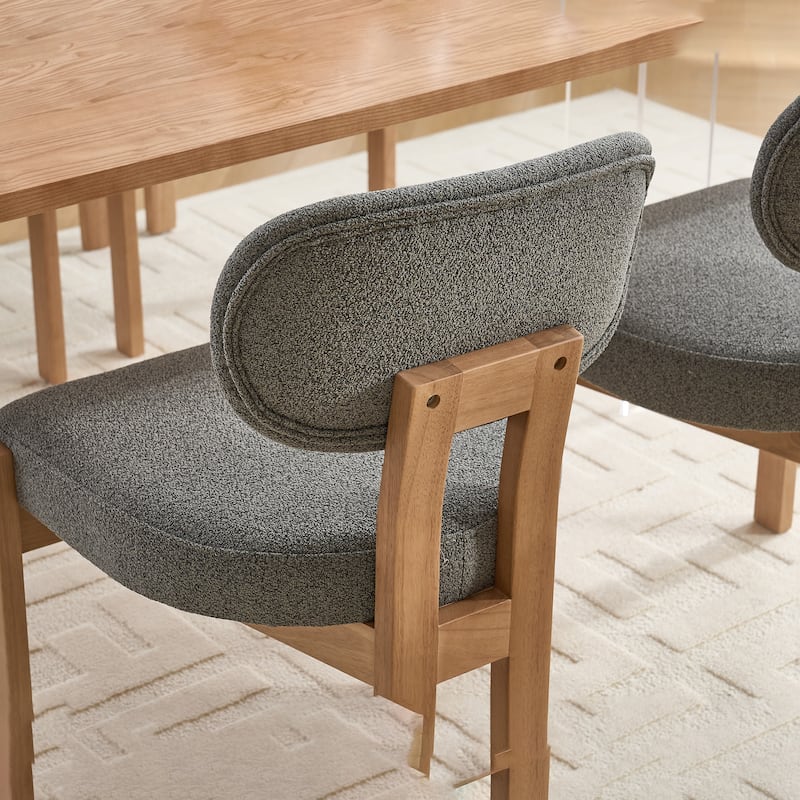 Wooden Dining Chairs Set of 2, Modern Fabric Upholstered Dining Room Chair Kitchen Chairs,Farmhouse Dinner Chair