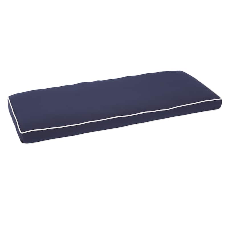 Sawyer Sunbrella Canvas Navy with Canvas Cording Indoor/ Outdoor Bench Cushion