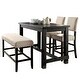 preview thumbnail 2 of 3, 4 Piece Counter Height Set in Antique Black and Beige