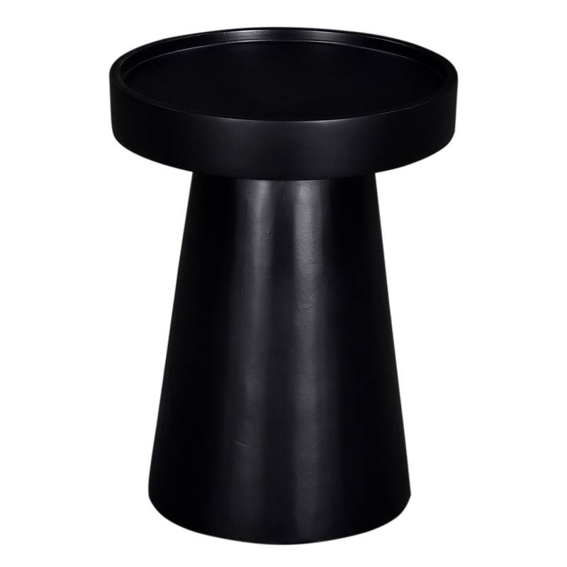 Glam Wooden End Table with Pedestal Base, Living Room Accent Side Table, Black