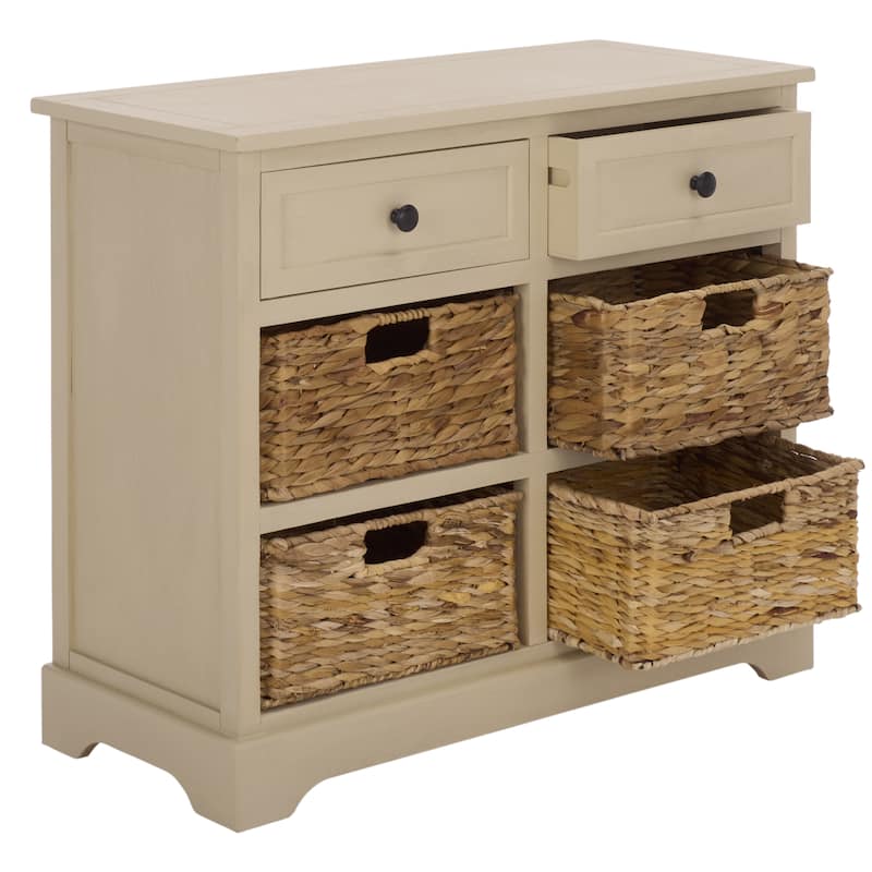 SAFAVIEH Ardelia Red 6-Drawer Storage Unit (Fully Assembled) - 30"W x 13"D x 26"H