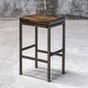 preview thumbnail 3 of 4, Uttermost Beck 18"W Rustic Backless Saddle Seat Bar Stool