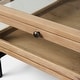 preview thumbnail 6 of 43, Arelius Light Brown Solid Wood w/ Black Iron Base Square Display Coffee Table