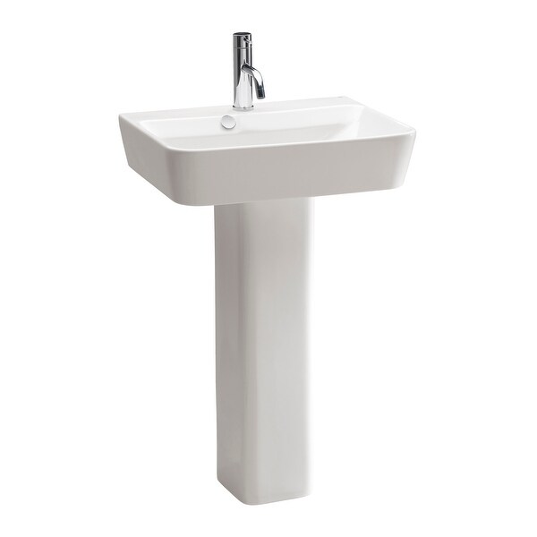 Bissonnet 27080 27430 Emma 19 7 10 Pedestal Sink With Overflow And Single Faucet Hole White