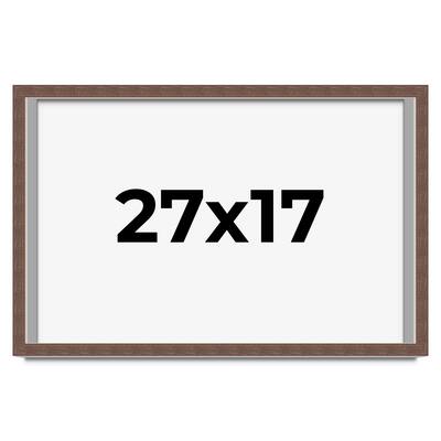 27x17 Shadow Box Frame Brown | 1.125 inches Deep Real Wood Rustic